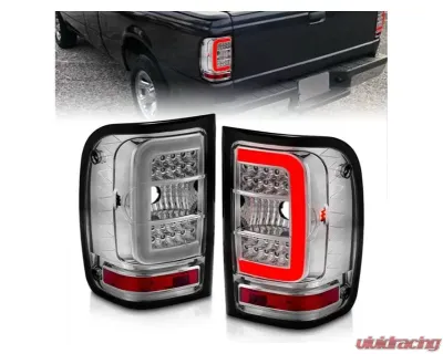 Anzo USA LED Tail Lights w/ Light Bar Chrome Housing Clear Lens Ford Ranger 2001-2011 - 311392