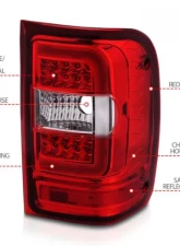Anzo USA LED Tail Lights w/ Light Bar Chrome Housing Red/Clear Lens Ford  Ranger 2001-2011                                     - 311393 - Image 4
