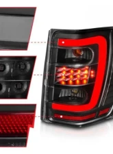 Anzo USA LED Tail Lights w/ Light Bar Black Housing Clear Lens Jeep Grand Cherokee 1999-2004                                     - 311394 - Image 4