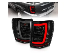 Anzo USA LED Tail Lights w/ Light Bar Black Housing Smoke Lens Jeep Grand Cherokee 1999-2004