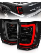 Anzo USA LED Tail Lights w/ Light Bar Black Housing Smoke Lens Jeep Grand Cherokee 1999-2004                                     - 311395 - Image 7