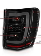 Anzo USA LED Tail Lights w/ Light Bar Black Housing Smoke Lens Jeep Grand Cherokee 1999-2004                                     - 311395 - Image 3
