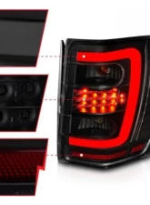 Anzo USA LED Tail Lights w/ Light Bar Black Housing Smoke Lens Jeep Grand Cherokee 1999-2004                                     - 311395 - Image 4