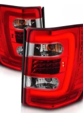 Anzo USA LED Tail Lights w/ Light Bar Chrome Housing Red/Clear Lens Jeep Grand Cherokee 1999-2004                                     - 311396 - Image 2