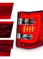 Anzo USA LED Tail Lights w/ Light Bar Chrome Housing Red/Clear Lens Jeep Grand Cherokee 1999-2004                                     - 311396 - Image 4