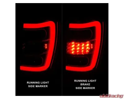 Anzo USA LED Tail Lights w/ Light Bar Chrome Housing Red/Clear Lens Jeep Grand Cherokee 1999-2004 - 311396