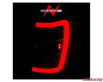 Anzo USA LED Tail Lights w/ Light Bar Chrome Housing Red/Clear Lens Jeep Grand Cherokee 1999-2004 - 311396
