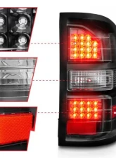 Anzo USA LED Tail Lights Black Housing Clear Lens GMC Sierra 2014-2018                                     - 311397 - Image 2