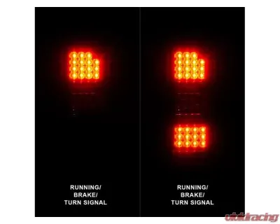 Anzo USA LED Tail Lights Black Housing Clear Lens GMC Sierra 2014-2018 - 311397