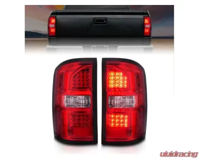 Anzo USA LED Tail Lights Black Housing Red/Clear Lens  GMC Sierra 2014-2018 - 311399