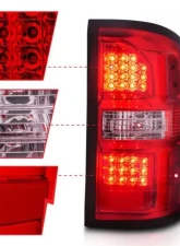 Anzo USA LED Tail Lights Black Housing Red/Clear Lens  GMC Sierra 2014-2018                                     - 311399 - Image 2