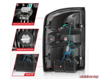 Anzo USA LED Tail Lights Black Housing Red/Clear Lens  GMC Sierra 2014-2018 - 311399