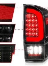 Anzo USA LED Tail Lights - w/ Light Bar Sequential Black Housing & Clear Lens Toyota Tacoma 2016-2021                                     - 311400 - Image 3