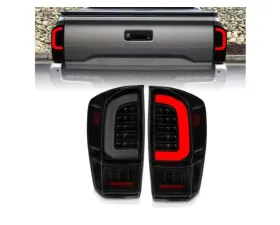 Anzo USA LED Tail Lights - w/ Light Bar Sequential Black Housing & Smoke Lens Toyota Tacoma 2016-2020