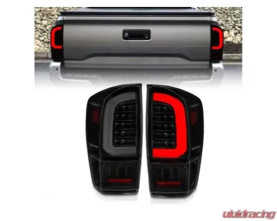 Anzo USA LED Tail Lights - w/ Light Bar Sequential Black Housing & Smoke Lens Toyota Tacoma 2016-2020 - 311401