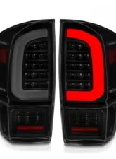 Anzo USA LED Tail Lights - w/ Light Bar Sequential Black Housing & Smoke Lens Toyota Tacoma 2016-2020                                     - 311401 - Image 2