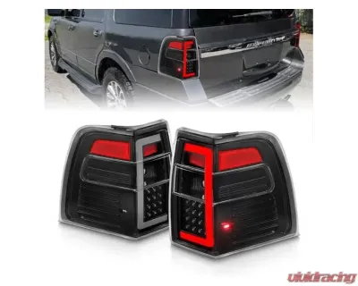 Anzo USA LED Taillights w/ Light Bar Black Housing Clear Lens Ford Expedition 2007-2017 - 311408