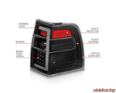 Anzo USA LED Taillights w/ Light Bar Black Housing Clear Lens Ford Expedition 2007-2017 - 311408