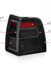 Anzo USA LED Taillights w/ Light Bar Black Housing Smoke Lens Ford Expedition 2007-201                                     - 311409 - Image 4