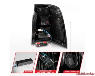 Anzo USA LED Taillights w/ Light Bar Black Housing Smoke Lens Ford Expedition 2007-201 - 311409