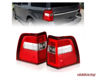 Anzo USA LED Taillights w/ Light Bar Black Housing Smoke Lens Ford Expedition 2007-201 - 311409