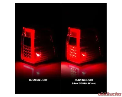 Anzo USA LED Taillights w/ Light Bar Chrome Housing Red/Clear Lens Ford Expedition 2007-2017 - 311410