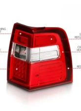 Anzo USA LED Taillights w/ Light Bar Chrome Housing Red/Clear Lens Ford Expedition 2007-2017                                     - 311410 - Image 4