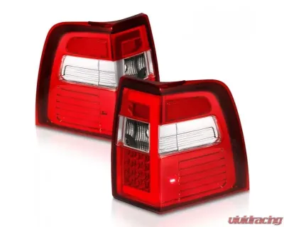 Anzo USA LED Taillights w/ Light Bar Chrome Housing Red/Clear Lens Ford Expedition 2007-2017 - 311410