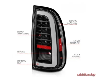 Anzo USA LED Taillights w/ Light Bar Black Housing Clear Lens  Toyota Tundra 2000-2006 - 311411