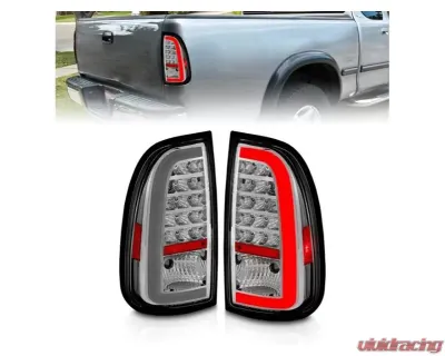 Anzo USA LED Taillights w/ Light Bar Chrome Housing Clear Lens Toyota Tundra 2000-2006 - 311413