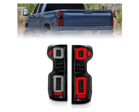 Anzo USA Full LED Tailights Black Housing Clear Lens G2 (w/C Light Bars)  Chevrolet Silverado 1500 2019-2021