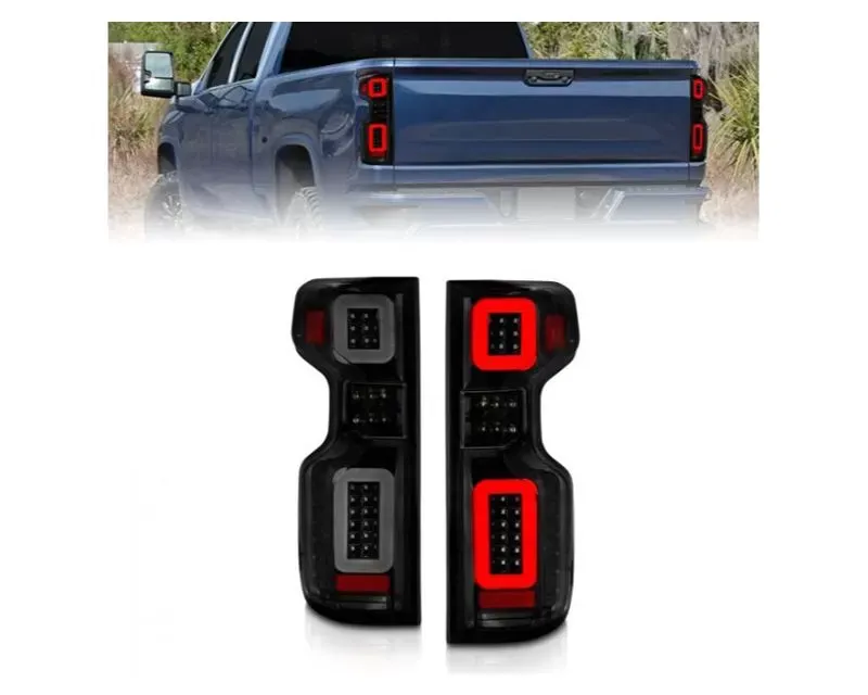 Anzo USA Full LED Tailights Black Housing Smoke Lens G2 (w/C Light Bars) Chevrolet Silverado 1500 2019-2021 - 311415