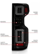 Anzo USA Full LED Tailights Black Housing Smoke Lens G2 (w/C Light Bars) Chevrolet Silverado 1500 2019-2021                                     - 311415 - Image 4
