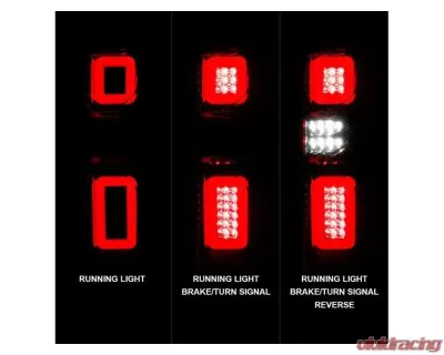 Anzo USA Full LED Tailights Chrome Housing Red/Clear Lens G2 (w/C Light Bars) Chevrolet Silverado 1500 2019-2021 - 311416