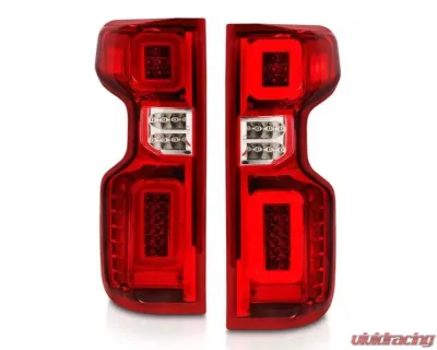 Anzo USA Full LED Tailights Chrome Housing Red/Clear Lens G2 (w/C Light Bars) Chevrolet Silverado 1500 2019-2021 - 311416