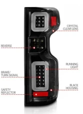 Anzo USA Full LED Tailights Black Housing Clear Lens G2 (w/C Light Bars) Chevrolet Silverado 1500 2019-2021                                     - 311417 - Image 4
