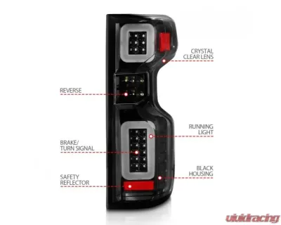 Anzo USA Full LED Tailights Black Housing Clear Lens G2 (w/C Light Bars) Chevrolet Silverado 1500 2019-2021 - 311417