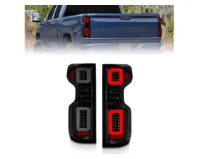Anzo USA Full Led Tail Lights Black Housing Smoke Lens Chevrolet Silverado 1500 2019-2021