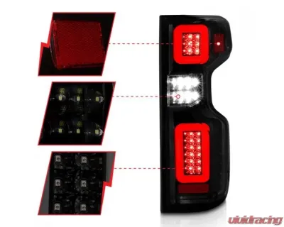Anzo USA Full Led Tail Lights Black Housing Smoke Lens Chevrolet Silverado 1500 2019-2021 - 311418