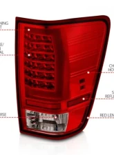Anzo USA Full LED Tailights Chrome Housing Red/Clear Lens Nissan Titan 2004-2015                                     - 311422 - Image 4