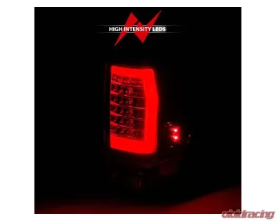 Anzo USA Full LED Tailights Chrome Housing Red/Clear Lens Nissan Titan 2004-2015 - 311422