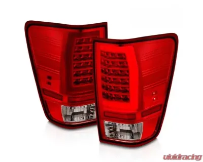 Anzo USA Full LED Tailights Chrome Housing Red/Clear Lens Nissan Titan 2004-2015 - 311422