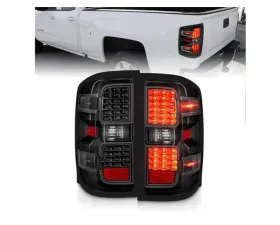 Anzo USA LED Tail Lights Black w/Clear Lens  Chevrolet Silverado 2500|3500 2015-2019