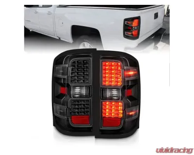 Anzo USA LED Tail Lights Black w/Clear Lens  Chevrolet Silverado 2500|3500 2015-2019 - 311423