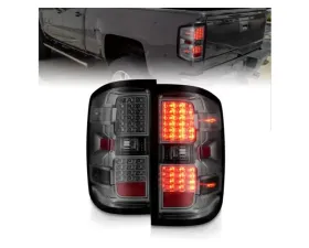 Anzo USA LED Tail Lights Smoke w/Clear Lens Chevrolet Silverado 2500|3500 2015-2019