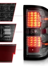 Anzo USA LED Tail Lights Smoke w/Clear Lens Chevrolet Silverado 2500|3500 2015-2019                                     - 311424 - Image 3