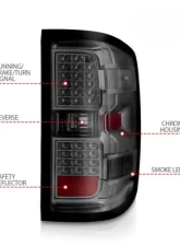 Anzo USA LED Tail Lights Smoke w/Clear Lens Chevrolet Silverado 2500|3500 2015-2019                                     - 311424 - Image 4