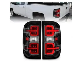 Anzo USA  LED Tail Lights w/Black Light Bar & Clear Lens Chevy Silverado 2500|3500 2015-2019
