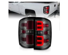 Anzo USA LED Tail Lights w/Smoke Light Bar & Clear Lens Chevy Silverado 2500|3500 2015-2019