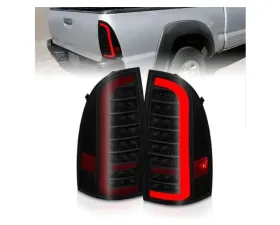 Anzo USA Full LED Tail Lights w/Light Bar Sequential Black Housing Clear Lens Toyota Tacoma 2005-2015